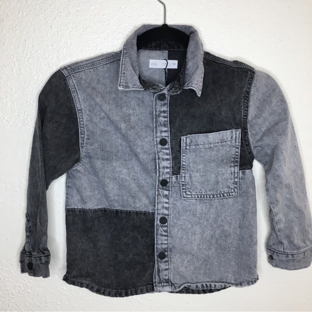 Zara Kids Color Block Button Down Shirt 6-7